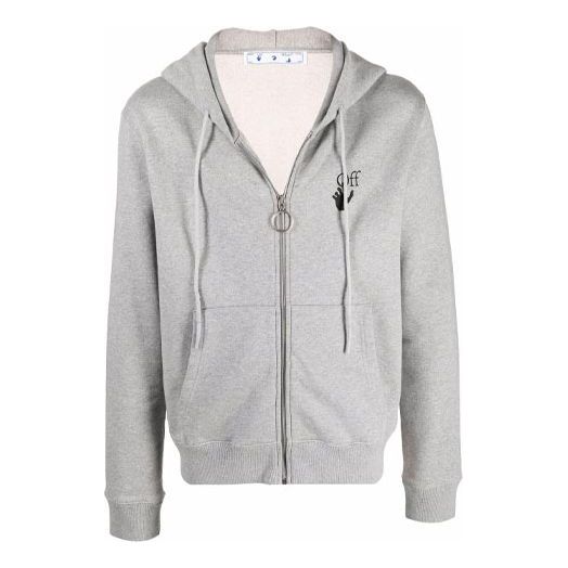 Off-White FW21 Logo Printing Zipper Ordinary Version Gray OMBE001F21FLE0040810