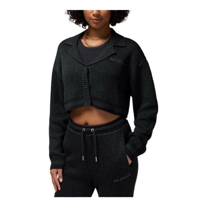 (WMNS) Air Jordan Knit Cardigan 'Black' FZ4195-010