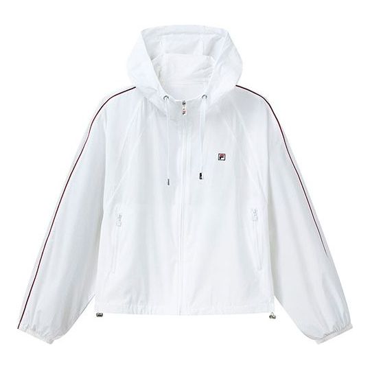 (WMNS) FILA Loose Woven hooded track Jacket 'White' F11W121705F-WT