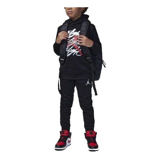 (PS) Air Jordan Flight Spray Pullover Hoodie Set 'Black' 85C685-023