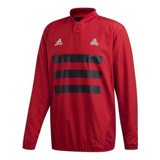 Men's adidas Casual Sports Pullover Long Sleeves Red T-Shirt DZ9594