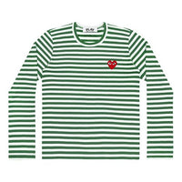 (WMNS) COMME des GARCONS PLAY Stripe Long Sleeves Tee 'Green White' AZ-T163-051-3