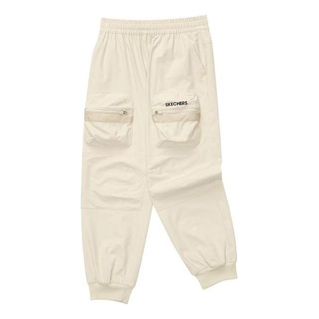 (GS) Skechers Stroll Series Waist Cuffed Casual Knit Sports Pants 'Beige' L122B003