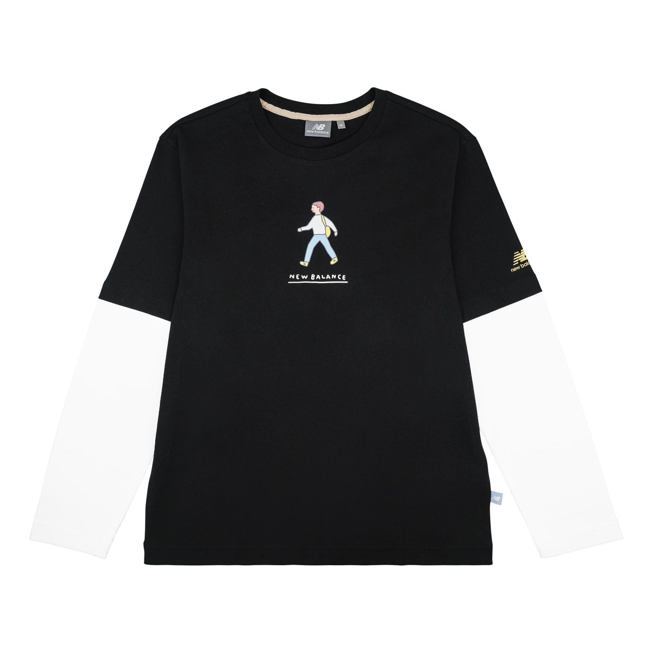 New Balance x Zero Per Zero Colorblock Long Sleeve Tee Asia Sizing 'Black White' NDA47013-BK