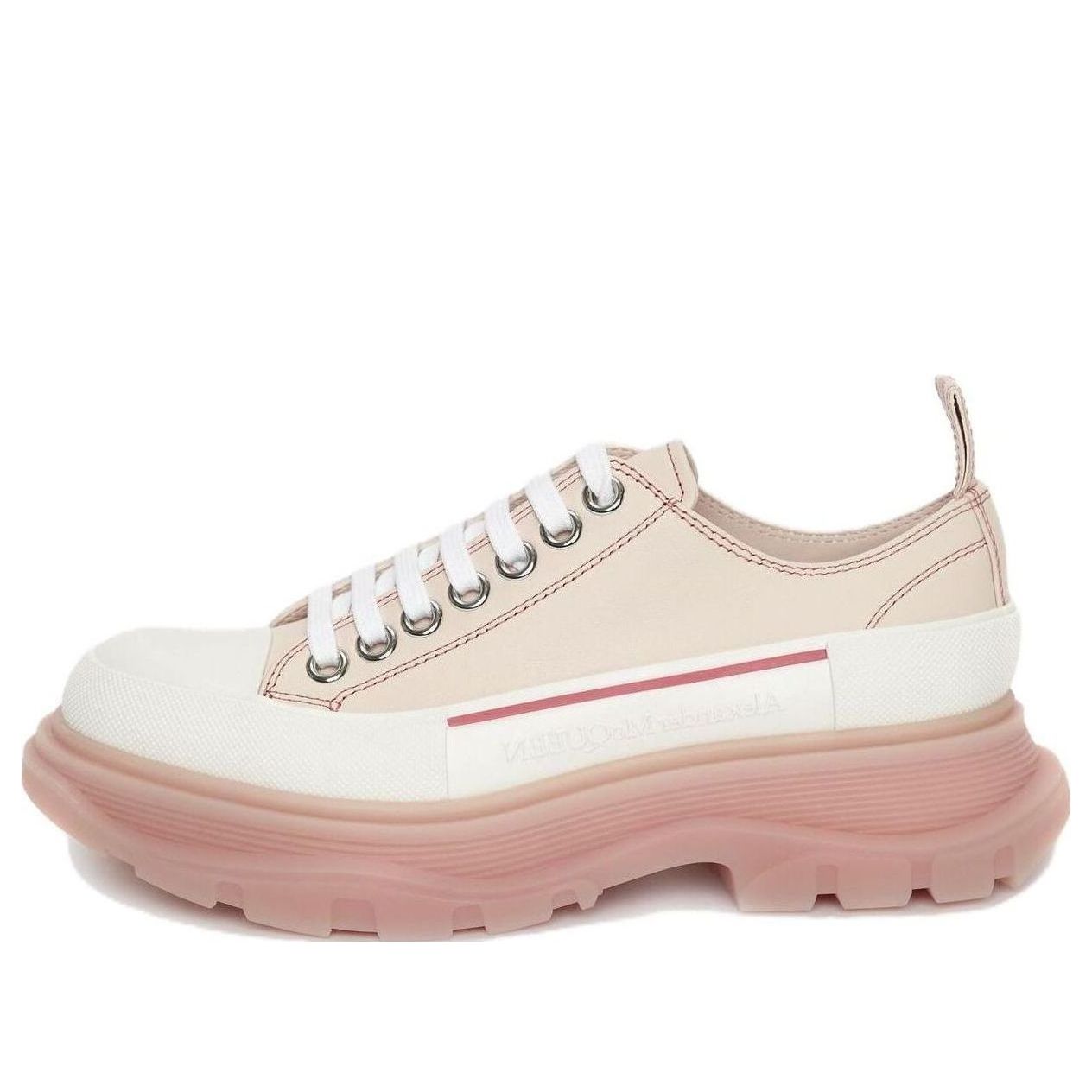 (WMNS) Alexander McQueen Tread Slick Sneakers 'Beige White Pink' 702042WHZ6D6898