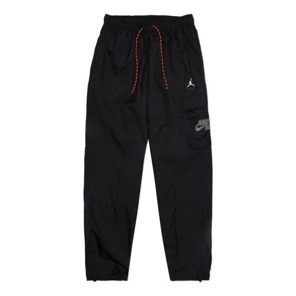 Men's Air Jordan Solid Color Lacing Casual Sports Pants/Trousers/Joggers Black DJ0248-010