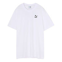 PUMA Recheck Pack Graphic Tee Logo Printing Short Sleeve White 598939-02