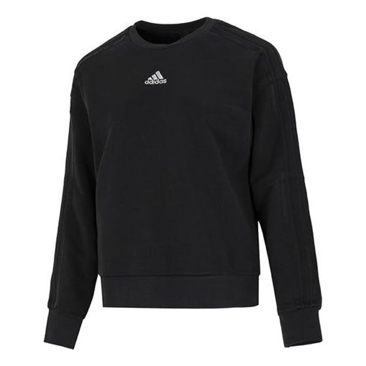 (WMNS) adidas Must Have 3-Stripe Sweatshirt Asia Sizing 'Black' HM7064
