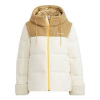 (WMNS) adidas Neo Sherpa Fleece Hooded Jacket 'White Tan' H18623