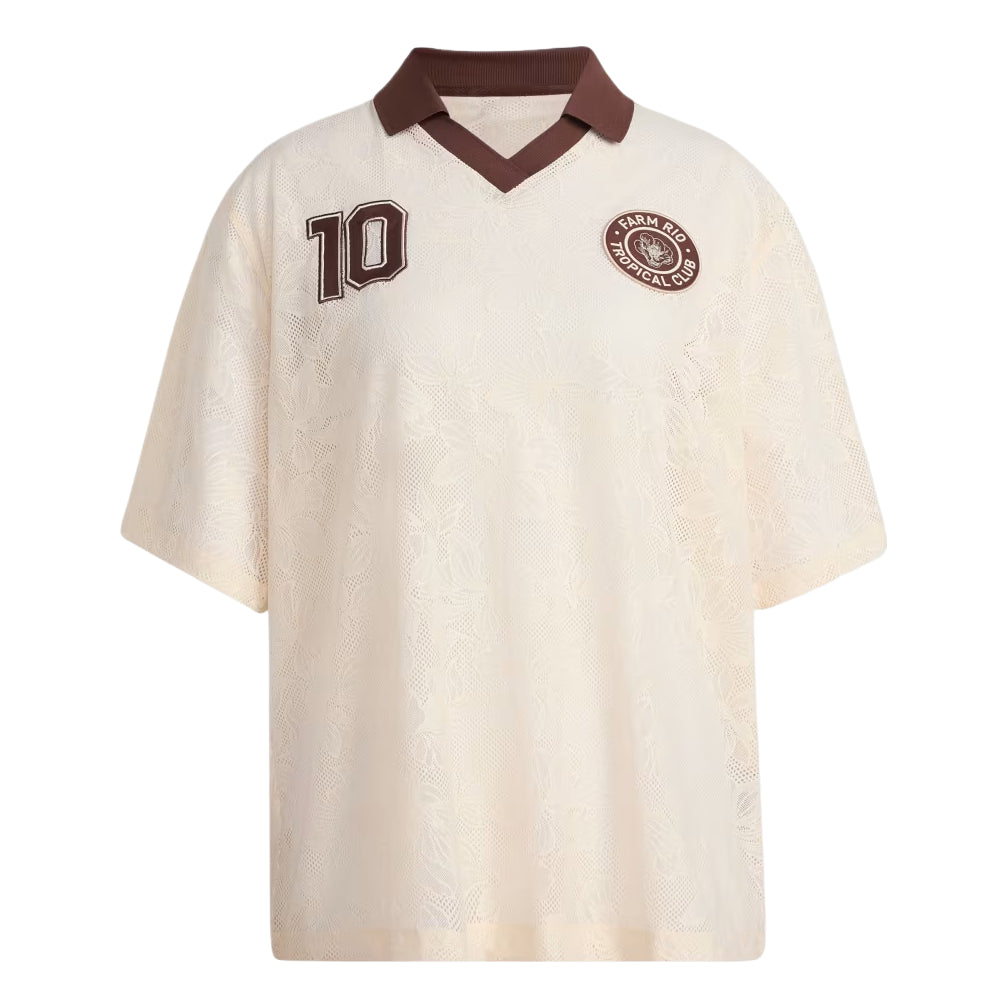 (WMNS) adidas x Farm Rio Premium Jersey Asia Sizing 'Ecru Tint Auburn' KR0239