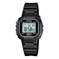 CASIO Waterproof Quartz Black Strap Black Digital LA-20WH-1A