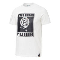 PUMA Intl Tee Subject Printing Round Neck Short Sleeve White 532274-02