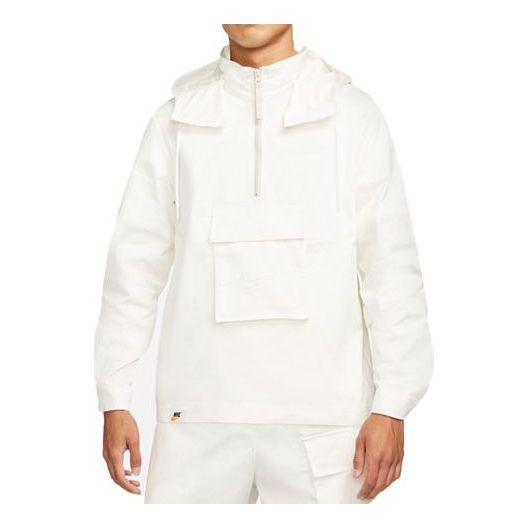 Nike Sportswear Half Zipper Sports Hooded Jacket White DD6495-133