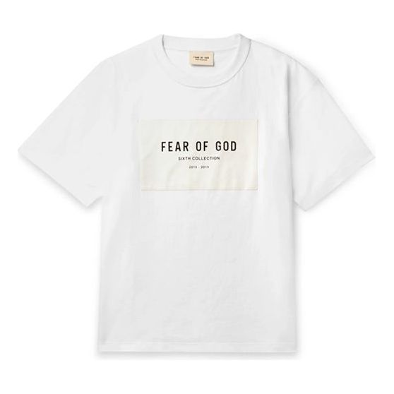 Men's Fear of God Alphabet Logo Printing White FOG-FW19-42