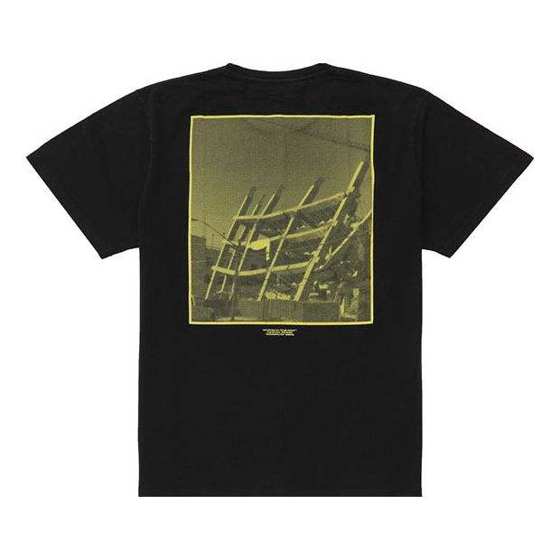 Off-White Back Printing Short Sleeve Loose Fit Black OMAA038E191850081060