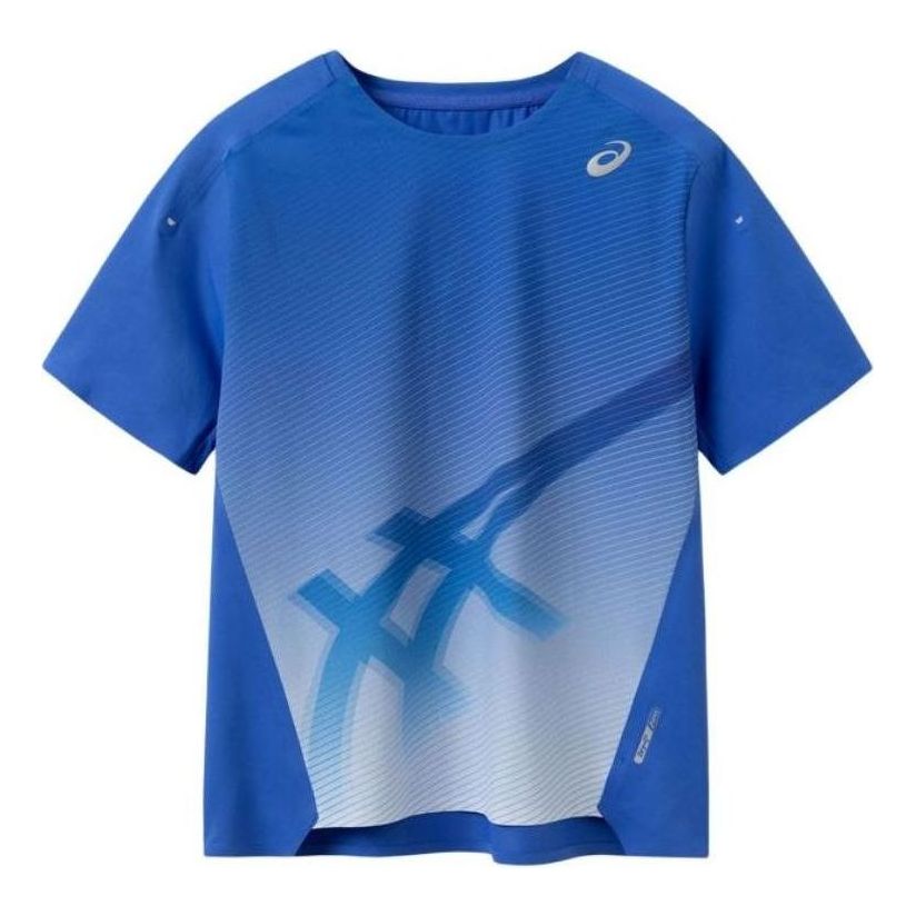 (GS) ASICS Athletics T-shirt 'Blue White' 332241173023