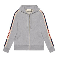Gucci Stripe Webbing Zipper autumn Hoodies 'Gray' 497250X9I971295