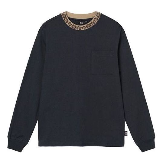 Stussy Flower Mock Neck T-Shirt 'Black' 1140284
