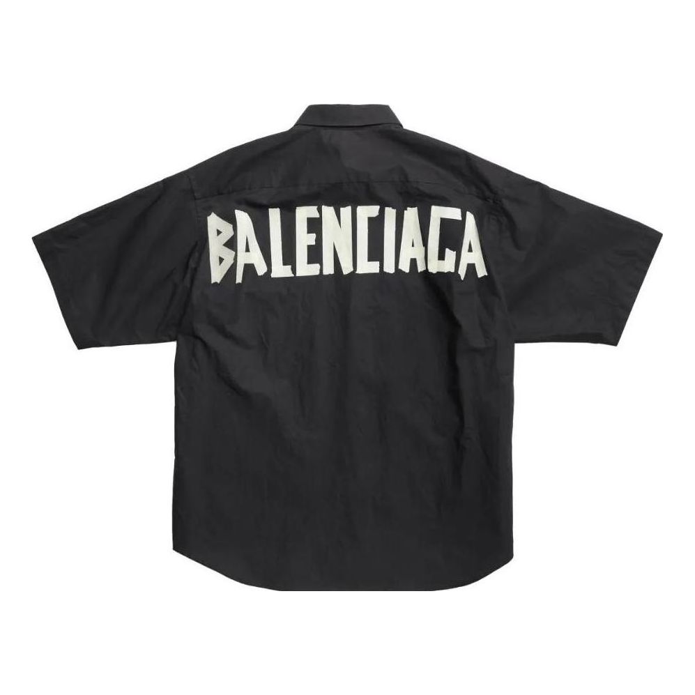Balenciaga Tape Type Short Sleeve Shirt Large Fit 'Black' 738761TNM601000