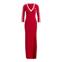 (WMNS) adidas originals Adicolor Classics 3-Stripes Maxi Dress Asia Sizing 'Red' II0750