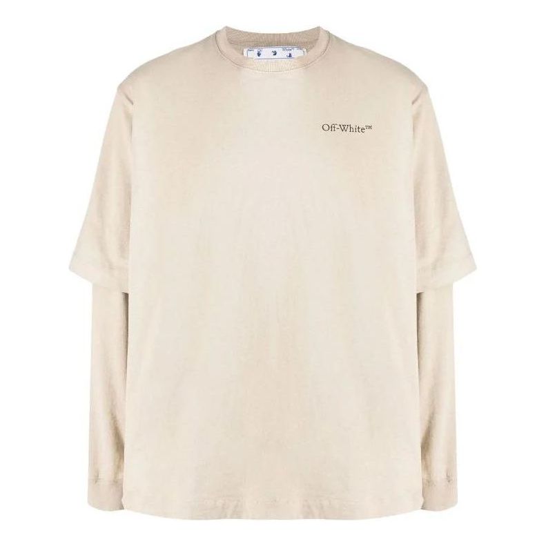 Men's Off-White SS22 Back Painting Printing Long Sleeves Loose Fit T-Shirt OMAB068S22JER0011710
