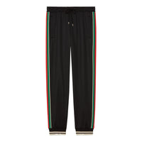 Gucci Tapered Webbing-Trimmed Stretch-Jersey Sweatpants 'Black' 698426-XJEES-1152