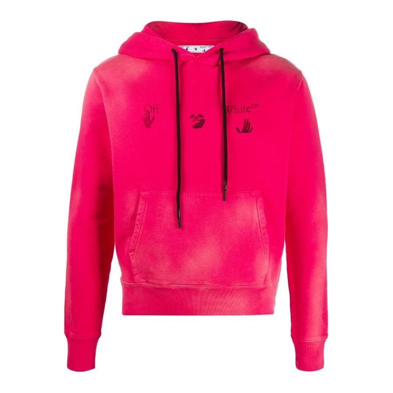 Off-White FW20 Fade Logo Hooded Sweater Pink OMBB034F20FAB0012510