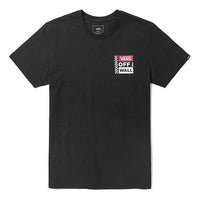 Vans Grid Alphabet Printing Short Sleeve Couple Style Black VN0A3TY4BLK