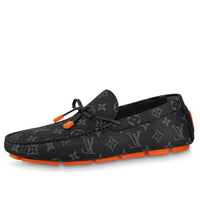 LOUIS VUITTON LV Driver Moccasins Shoes 'Black Monogram with Red' 1AAF38