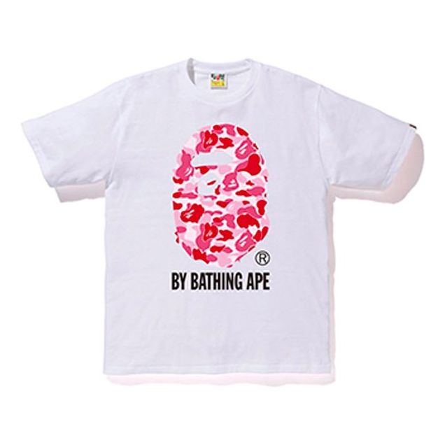 A Bathing Ape Camo Ape Head Logo T-Shirt 'White Pink' BAPE19SS-006