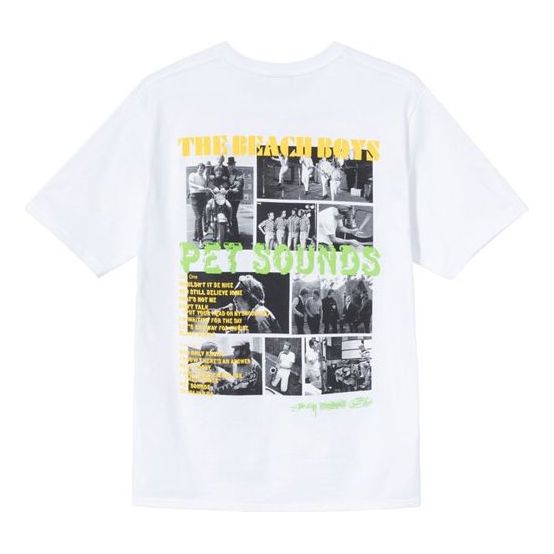Men's Stussy The Beach Boys Band Photo Short Sleeve Unisex White 3903703