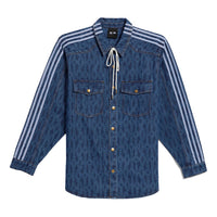 adidas originals x IVY PARK Crossover Stripe Solid Color Denim Blue Shirt H61704