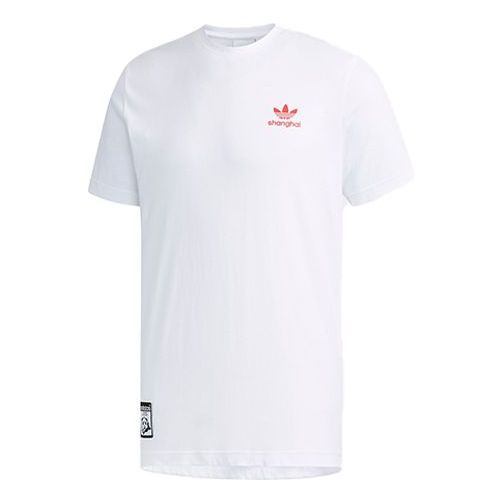 adidas originals KEY CITY SHANGA Casual Sports Round Neck Short Sleeve White FN0947