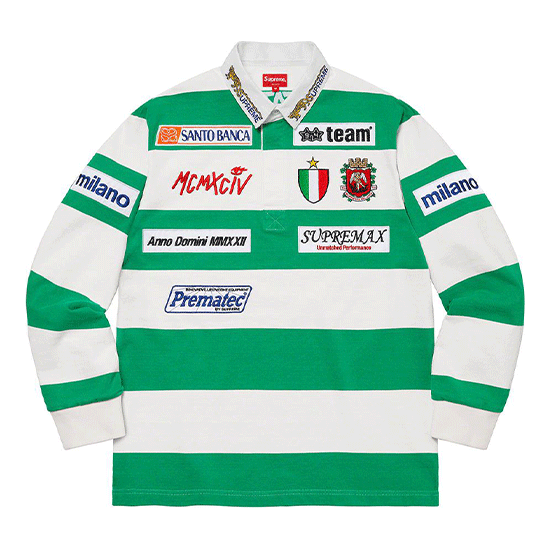 Supreme Stripe Rugby 'White Green' SUP-SS22-114