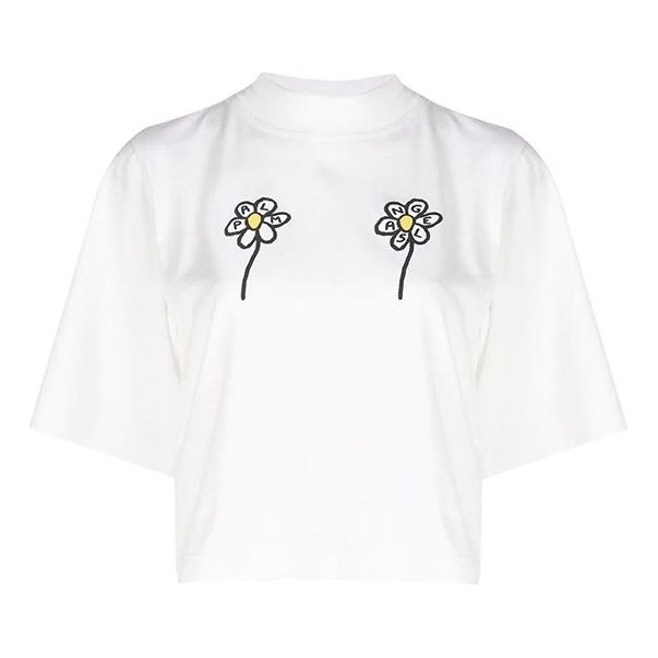 PALM ANGELS Printing Short Sleeve White PWAA020S20JER0050210