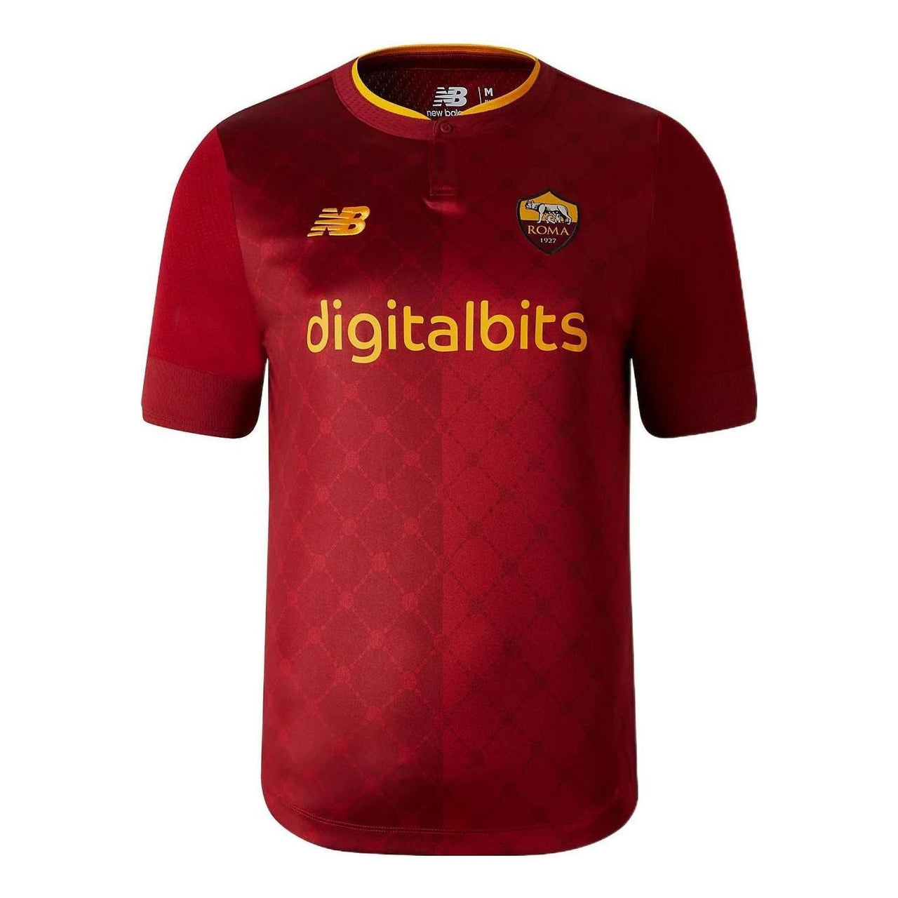 New Balance 22/23 As Roma Home Jersey Asia Sizing 'Burgundy Yellow' MT231244-HME