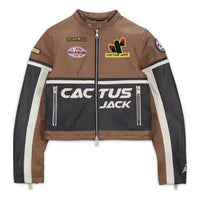(WMNS) Air Jordan x Travis Scott Cactus Jack Leather Jacket Asia Sizing 'Archaeo Brown' DX6169-256