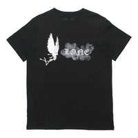 VLONE Smoke Demon Angel Pattern Alphabet Logo Short Sleeve Couple Style Black VLTE2001BK
