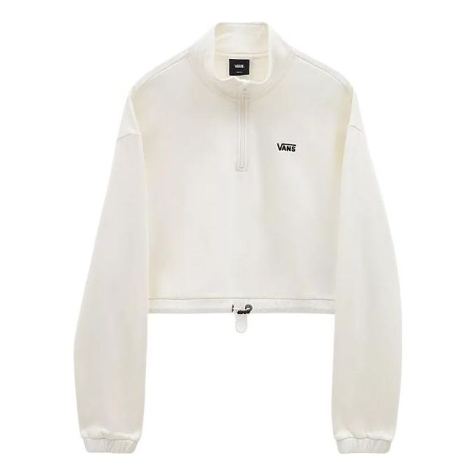 (WMNS) Vans Left Chest Logo Mock Neck Half Zip Sweatshirt 'Marshmallow' VN0A4R97FS8