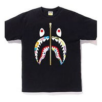 A Bathing Ape Half Zip Shark Face T-Shirt 'Black' 1E80-110-025