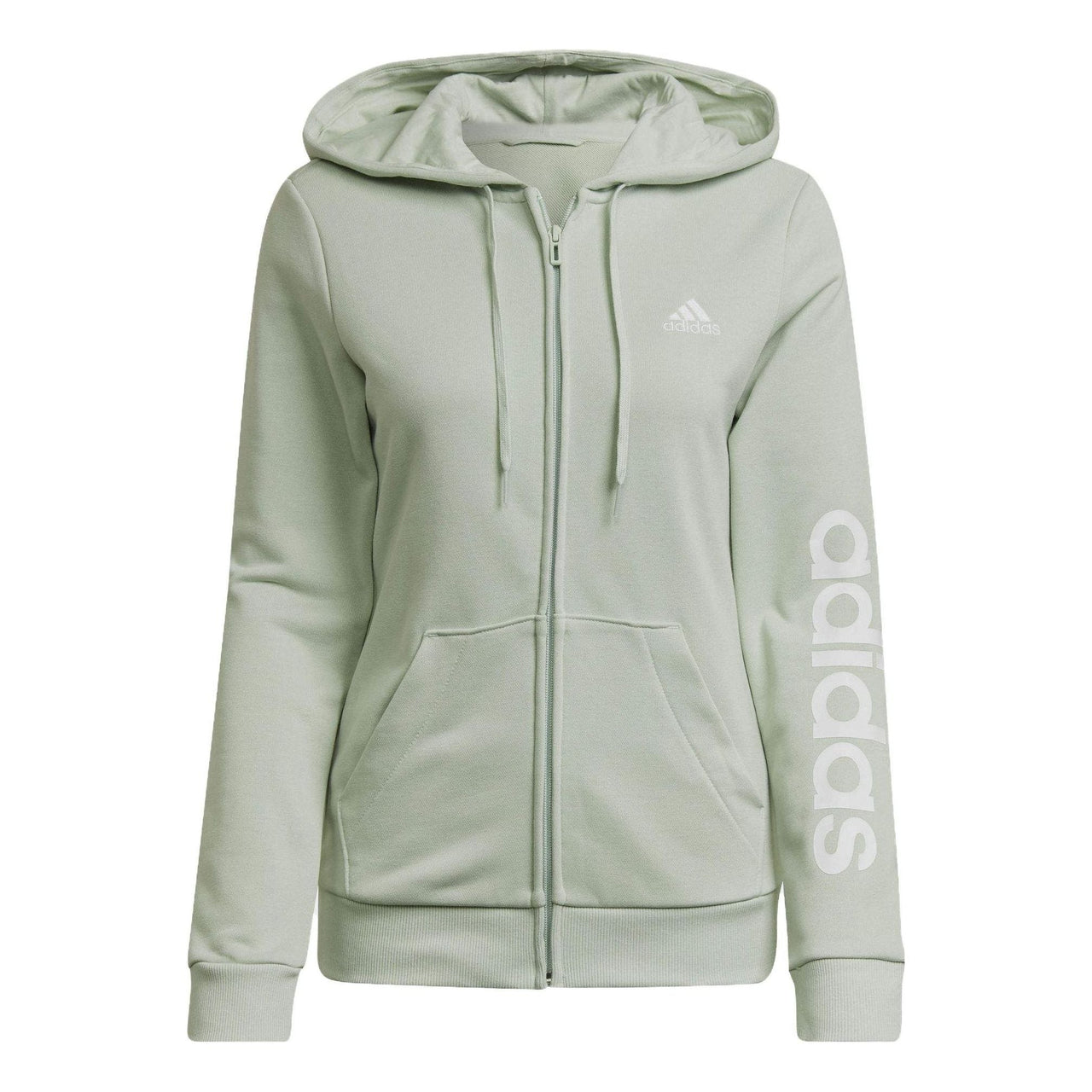 (WMNS) adidas Logo Full-Zip Hoodie 'Linen Green' HK9662