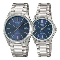 CASIO ENTICER& VINTAGESerieses Silver/Blue Couple Quartz Waterproof Blue Dial Blue Analog MTP-1183A-2A<P-1183A-2A