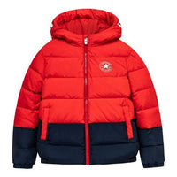 (PS) Converse Logo Badge Fleece-lined Hooded Down Jacket 'Red Black' CV2242086GS-001