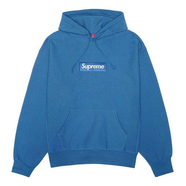 Supreme FW23 Box Logo Hooded Sweatshirt 'Blue' 166929
