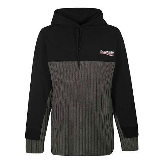 Balenciaga Cola Label Splicing hooded Sports 'Black' 621069T31754088