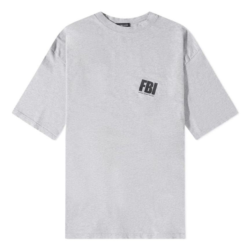 Balenciaga FBI Oversized T-Shirt 'Heather Grey Black' 681314TLVG91380