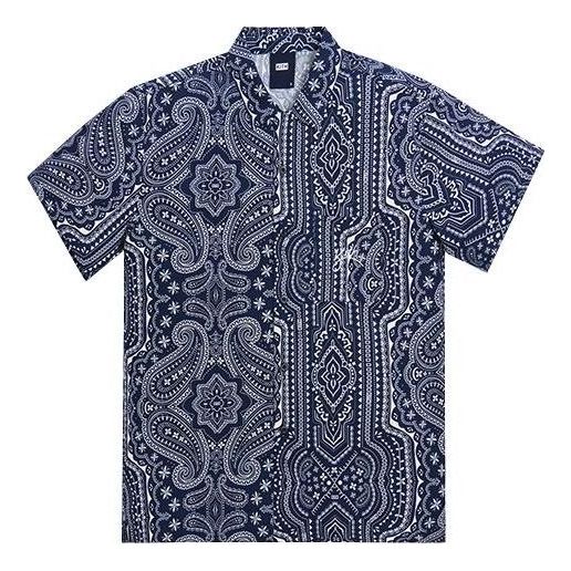 KITH Camp Collar Silk Cotton Shirt 'Black Multi' KH3754-102