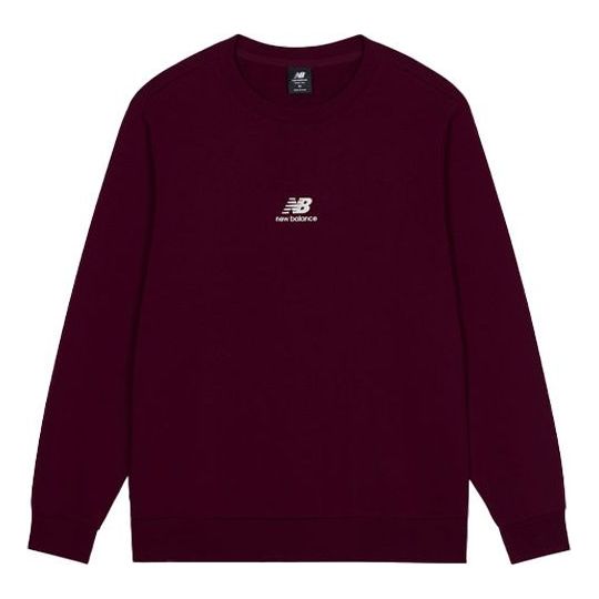 New Balance Men's New Balance Logo Round Neck Long Sleeves Wine Red AMT13343-BG