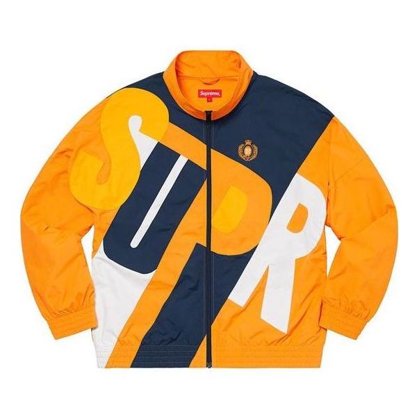 Supreme Big Letter Track Jacket 'Yellow White Navy' SUP-SS20-563