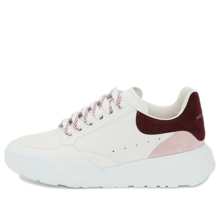 (WMNS) Alexander McQueen Court Trainer 'White Pink Burgundy' 633915WHZ9B9634